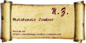 Mutshausz Zombor névjegykártya