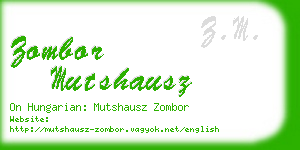 zombor mutshausz business card